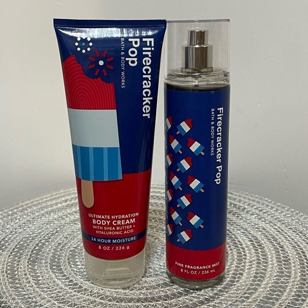 BBW Firecracker Pop Fragrance Mist and Body Cream Set of 2 NWT